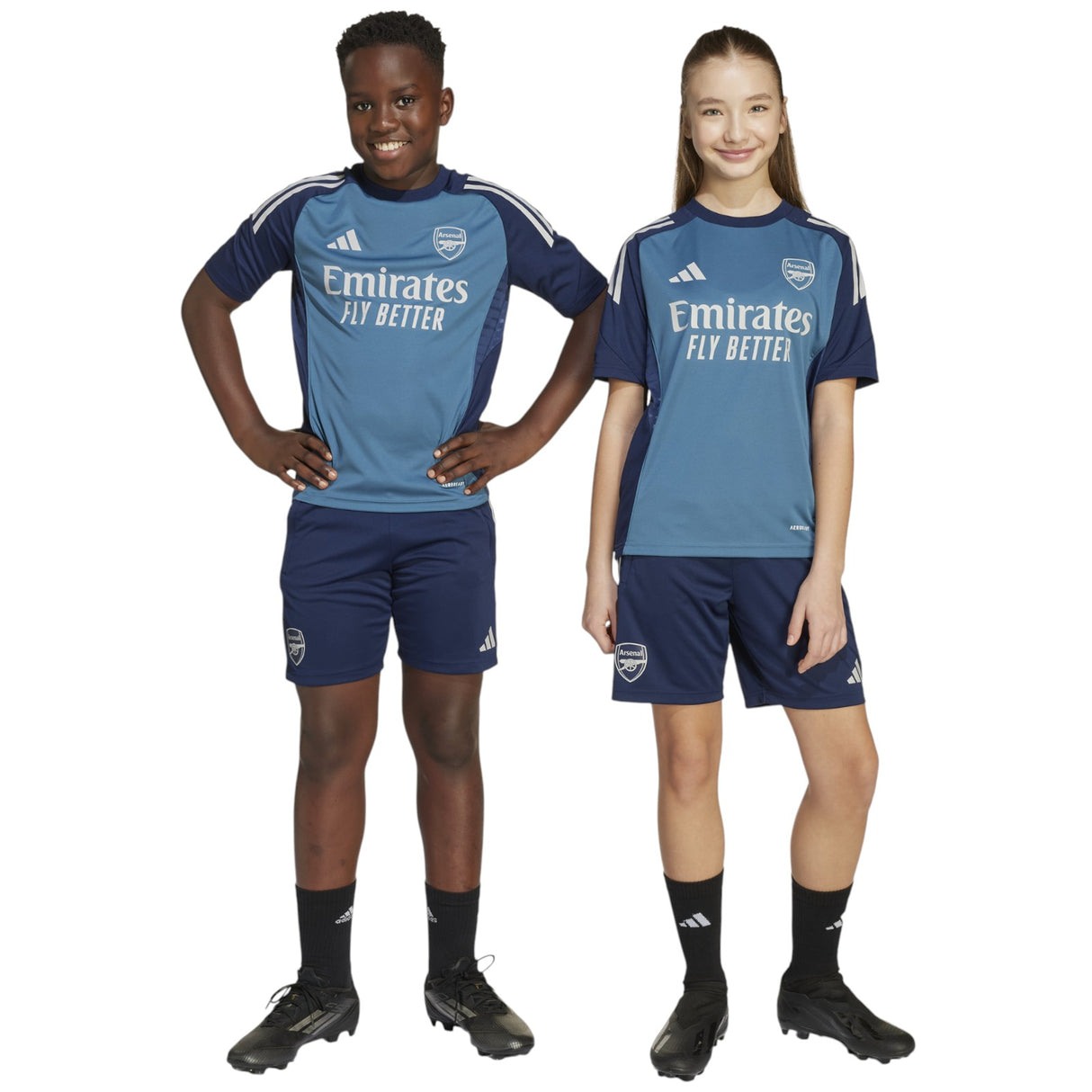 adidas Arsenal Football Tiro 2025/26 Kids Training Short Models Front View