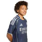 adidas Real Madrid Football 2025/26 Kids Short Sleeved Away Jersey Model Front Side View