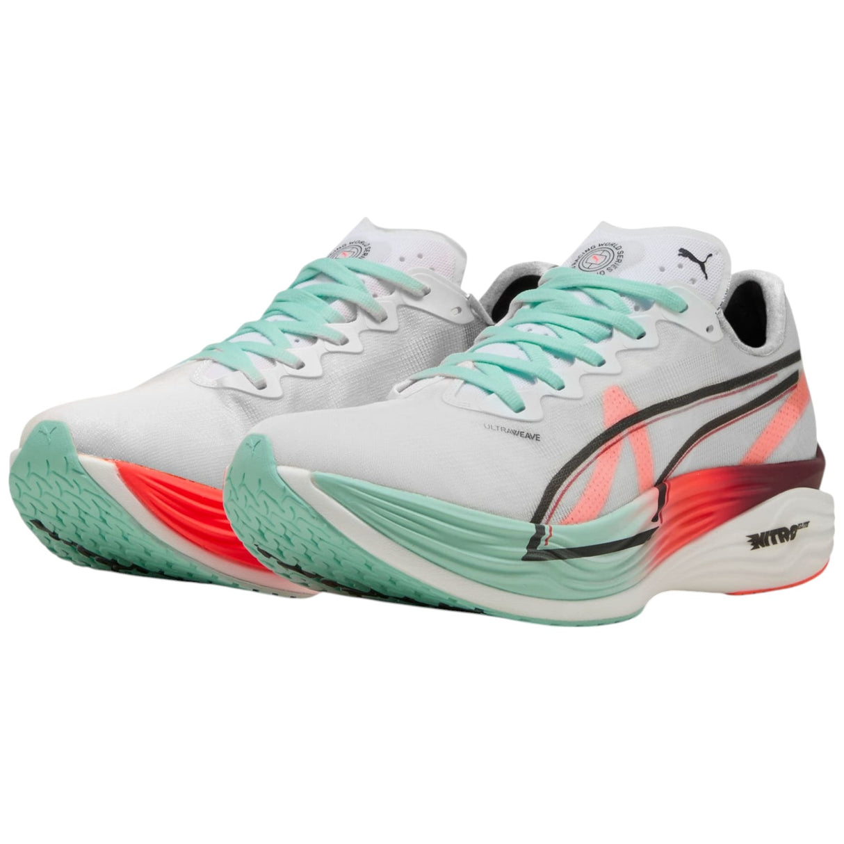 Puma x Hyrox Deviate Nitro Elite 3 Mens Road Running Shoes Pair Front Side Full View 