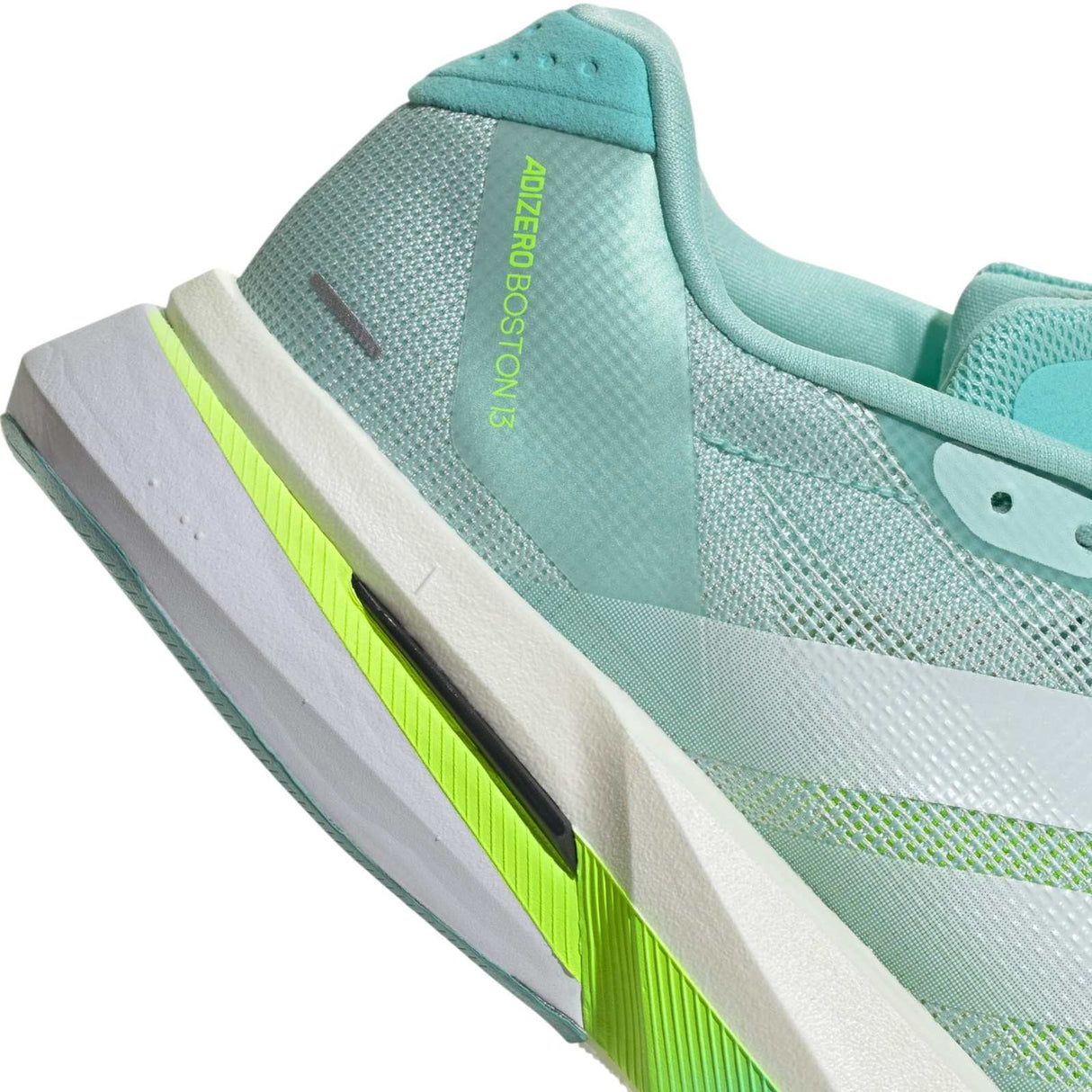 adidas Adizero Boston 13 Lightweight Mens Running Shoes Close-Up Back of Shoe View