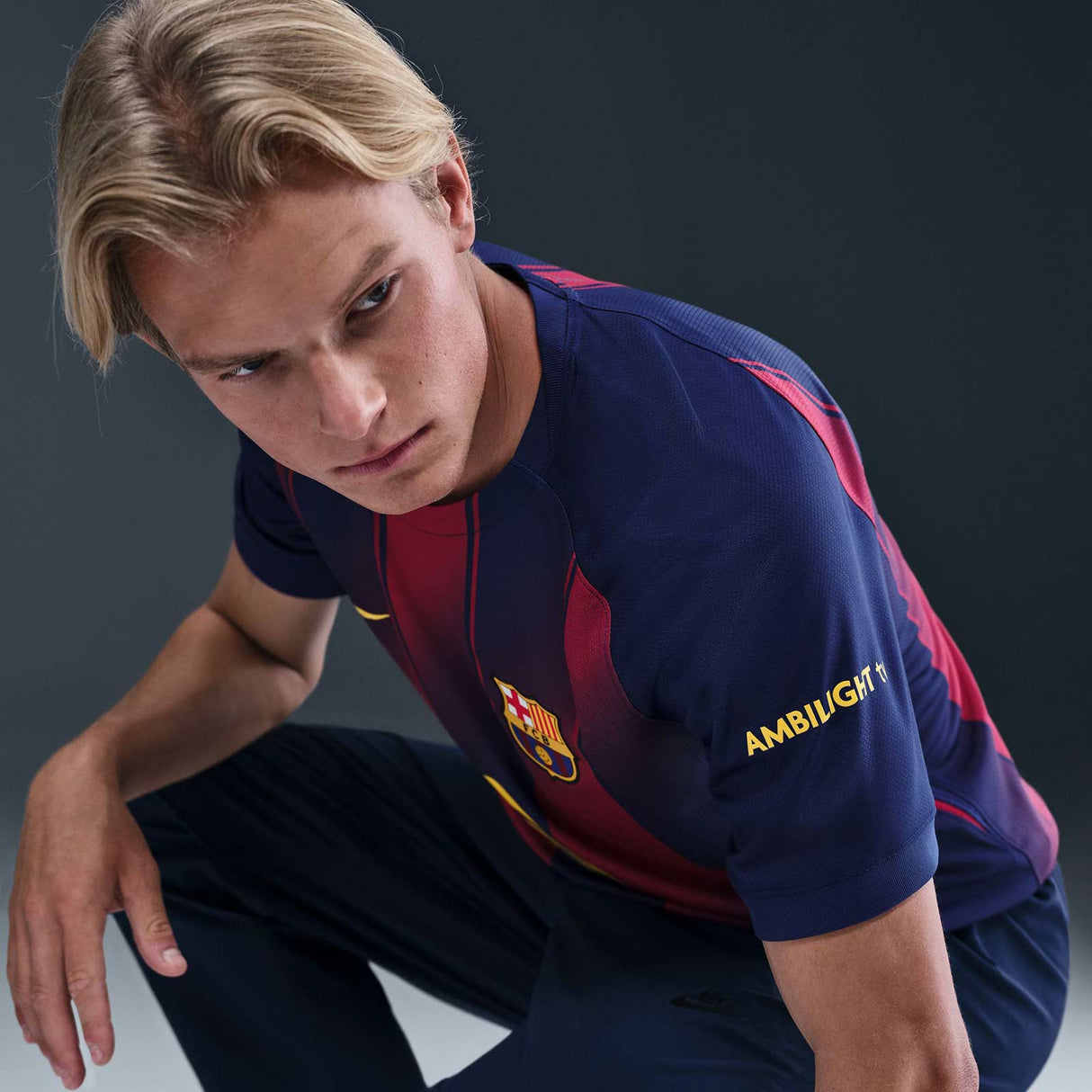 Nike FC Barcelona 2025/26 Stadium Home Mens Dri-FIT Soccer Replica Jersey