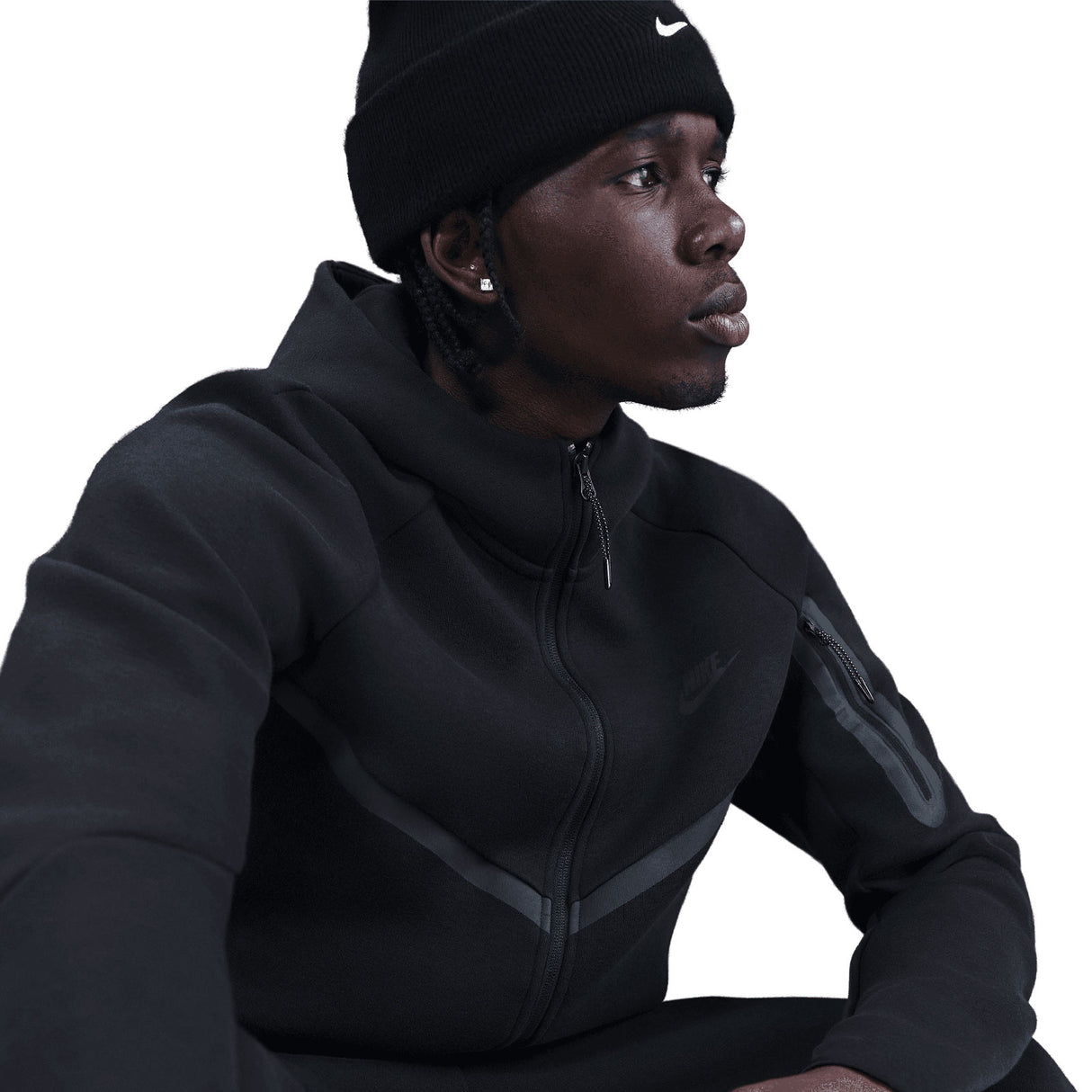 Nike Mens TCH FLC FZ WR HOODIE Black