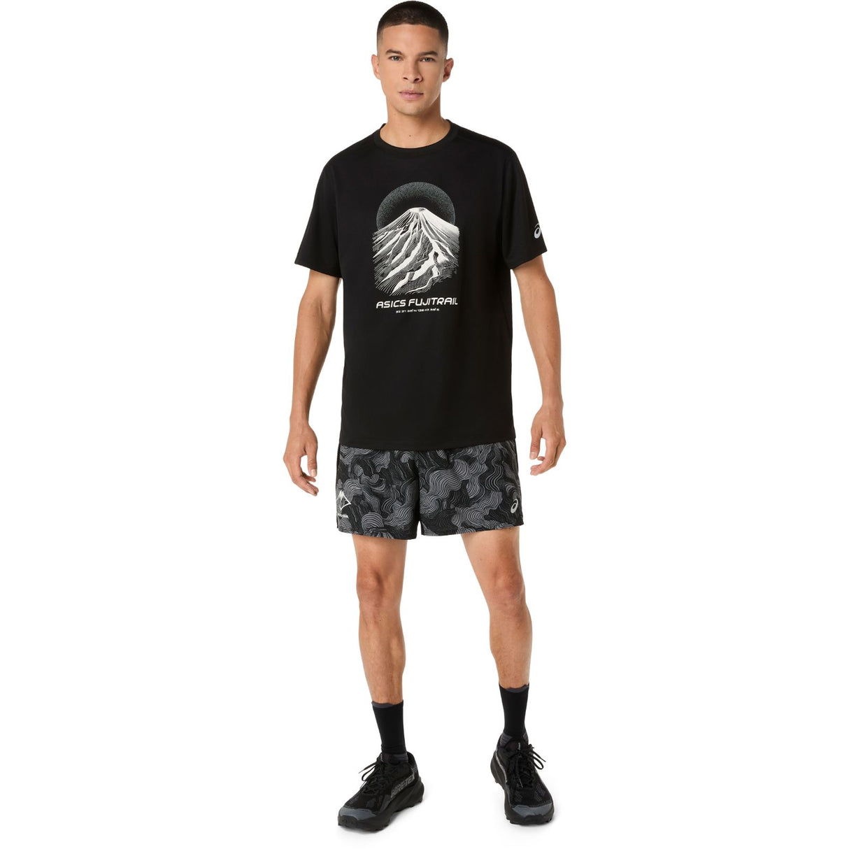 ASICS MENS FUJITRAIL LOGO SS TOP BLK