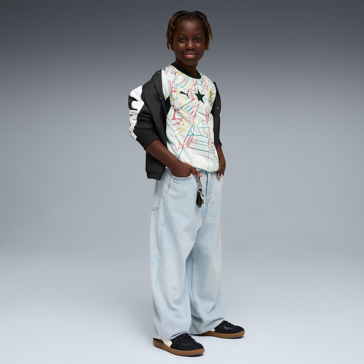 PUMA GHANA WC26 KIDS HOME JERSEY WHITE
