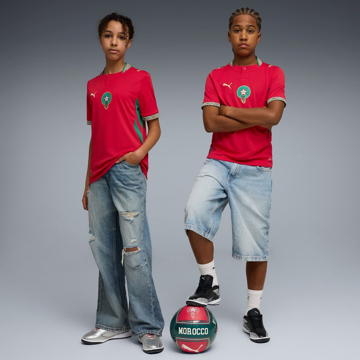 PUMA MOROCCO WC26 KID HOME JERSEY RED