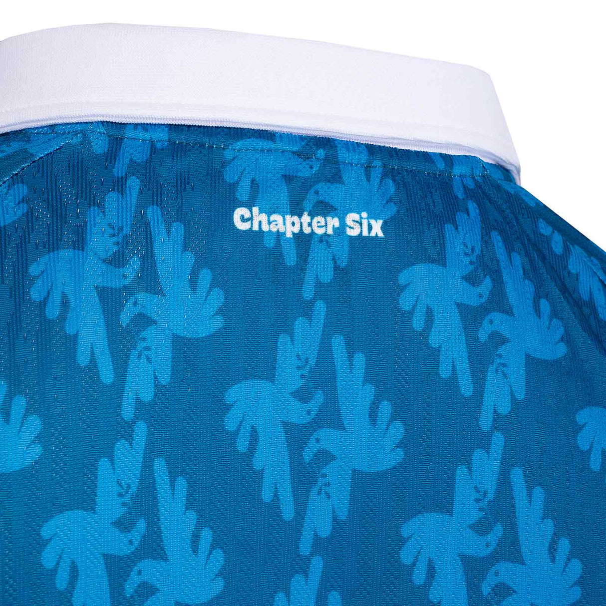 Umbro All Together Now Festival Adults Short Sleeved Retro Jersey Blue Close-Up Back View