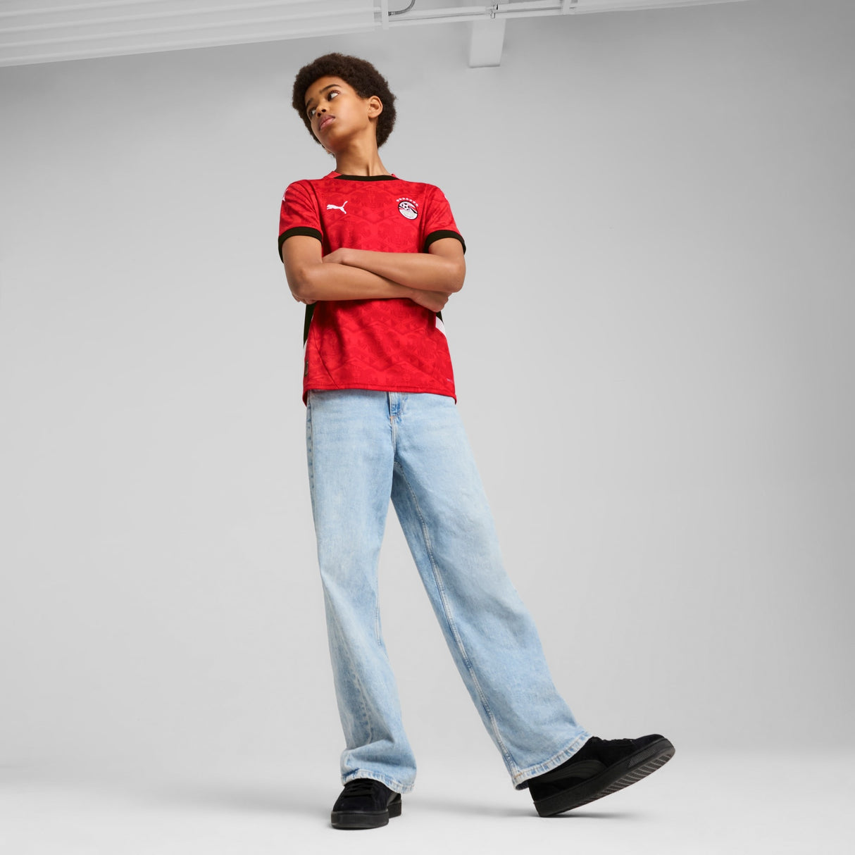 Puma Egypt Home Kids Jersey  Red