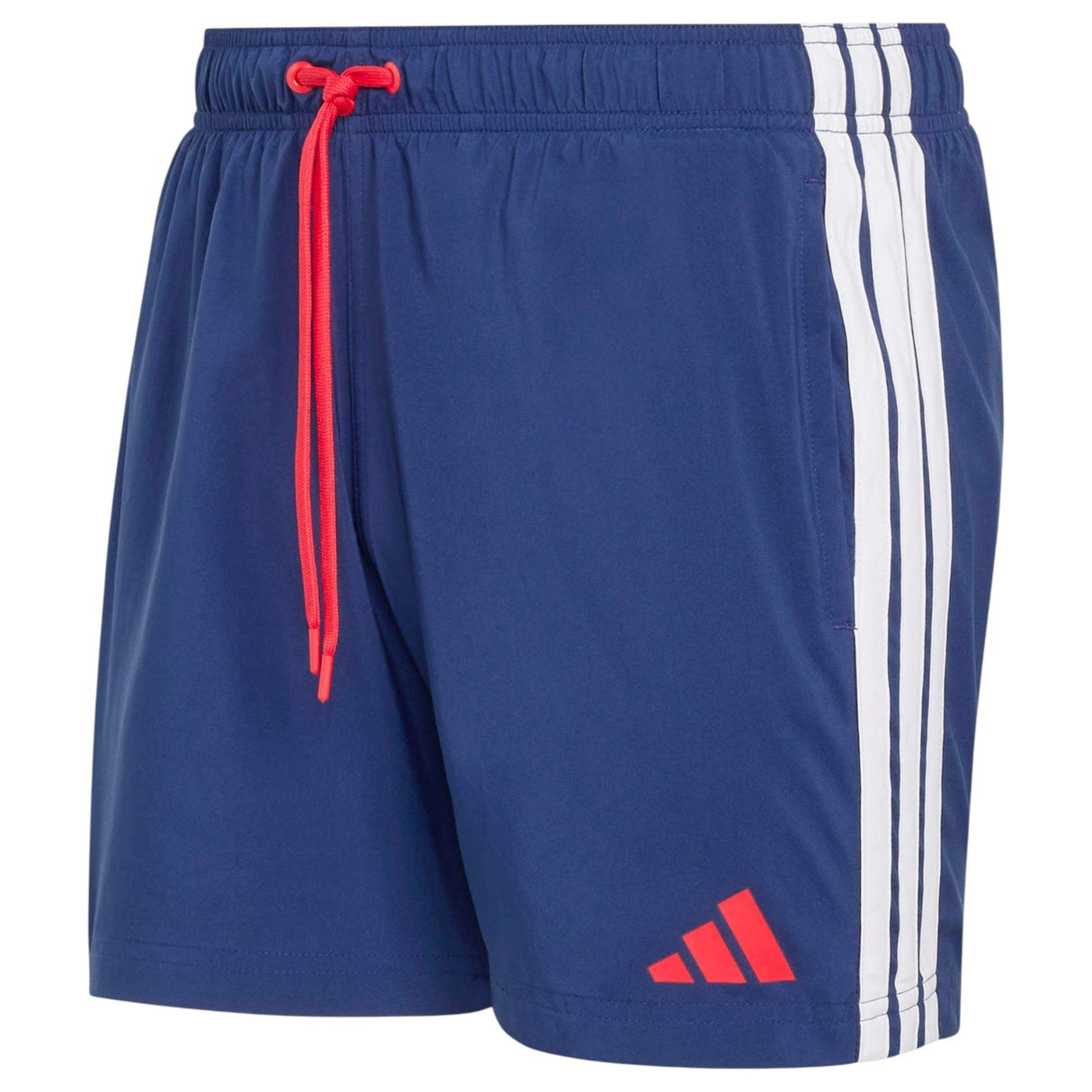 adidas Mens 3 Stripes 5in Shorts Blue