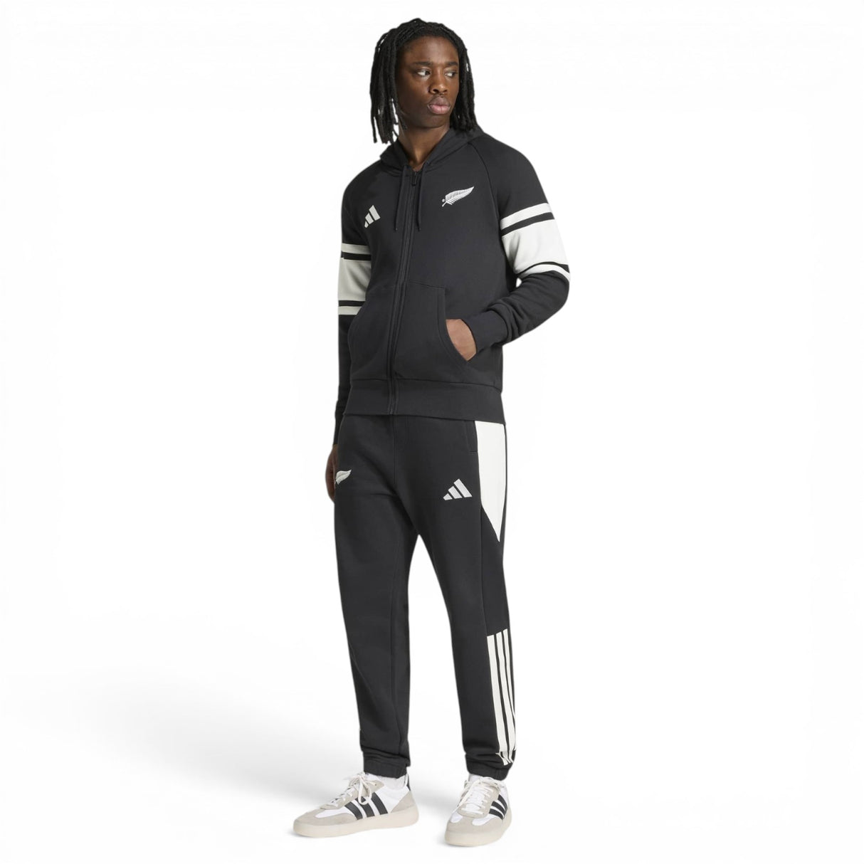 adidas All Blacks Mens LSW FZ Hoodie Blk