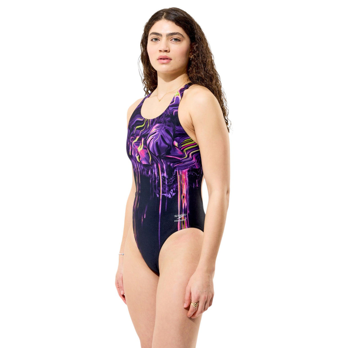 Speedo Wmns Place Print Powerback Black