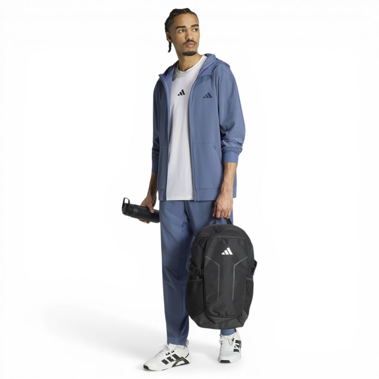 adidas Mens D4T Hybrid FZ Hoody Navy