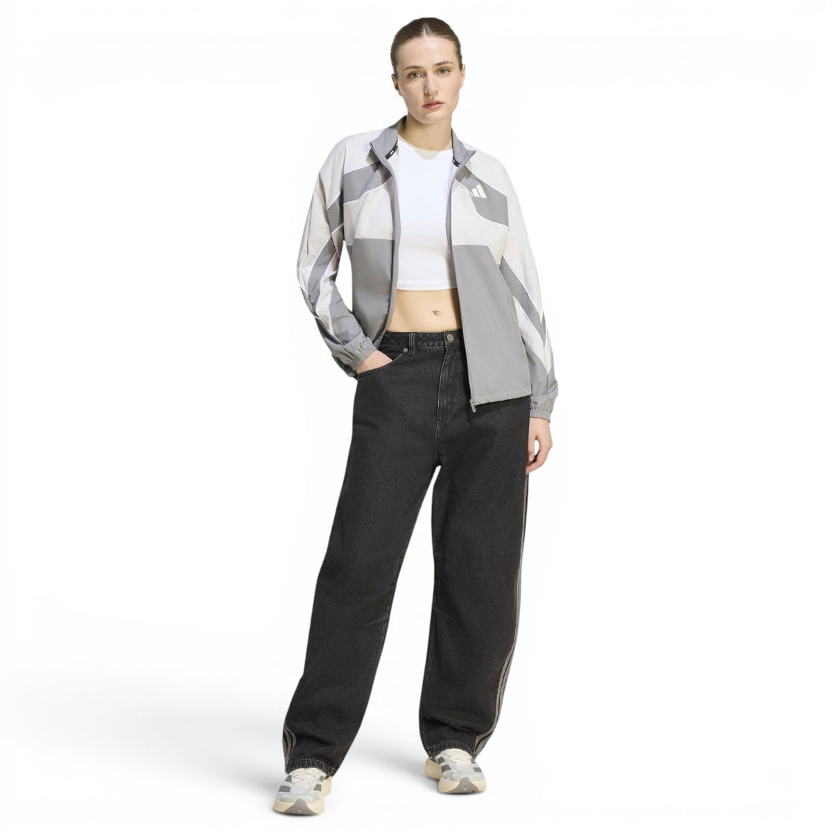 adidas Womens ADIZERO A Jacket Grey