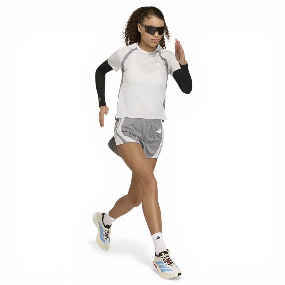 adidas Womens ADIZERO A Tee Grey