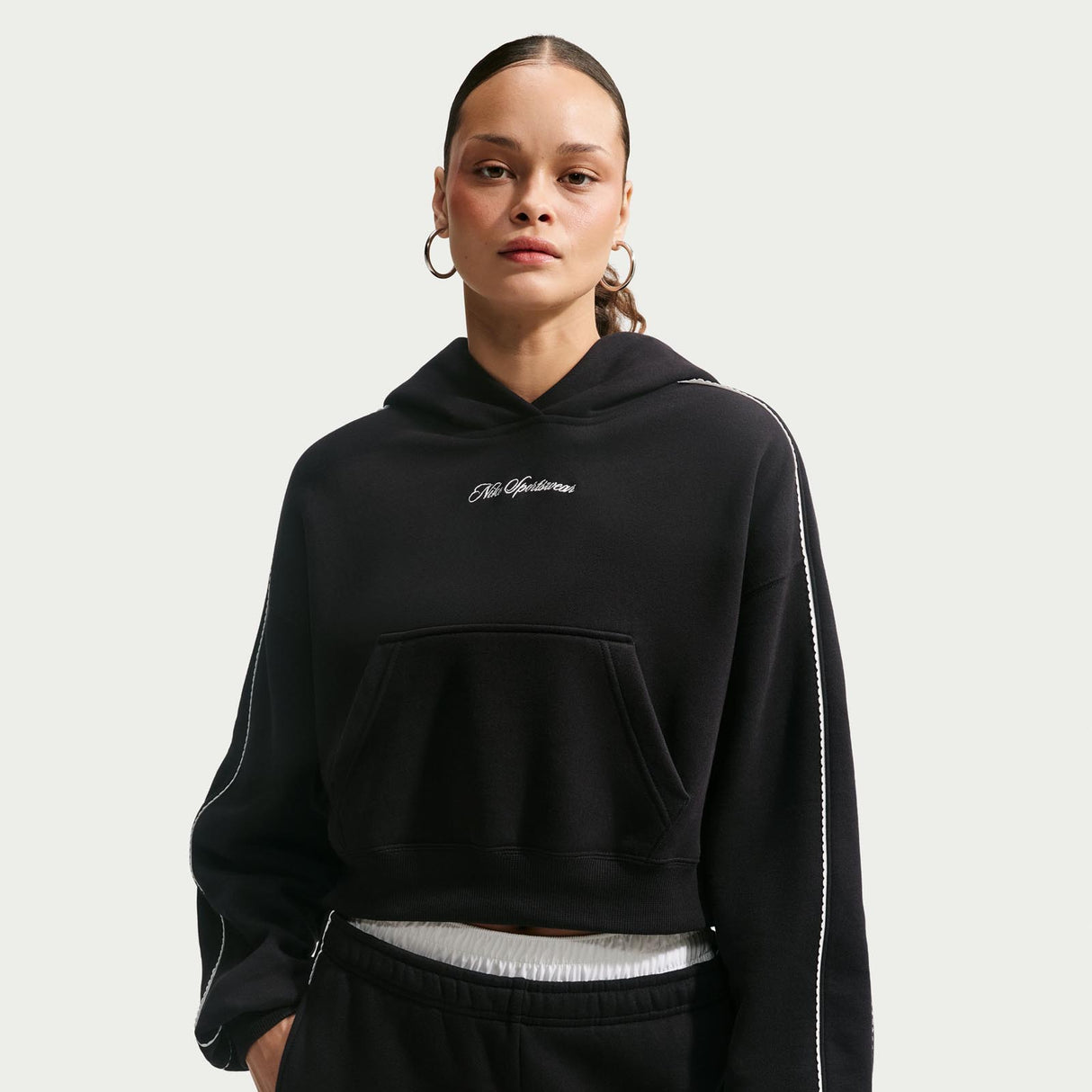 Nike W STDO FLC MW CRP SCLOP Hoodie Blk
