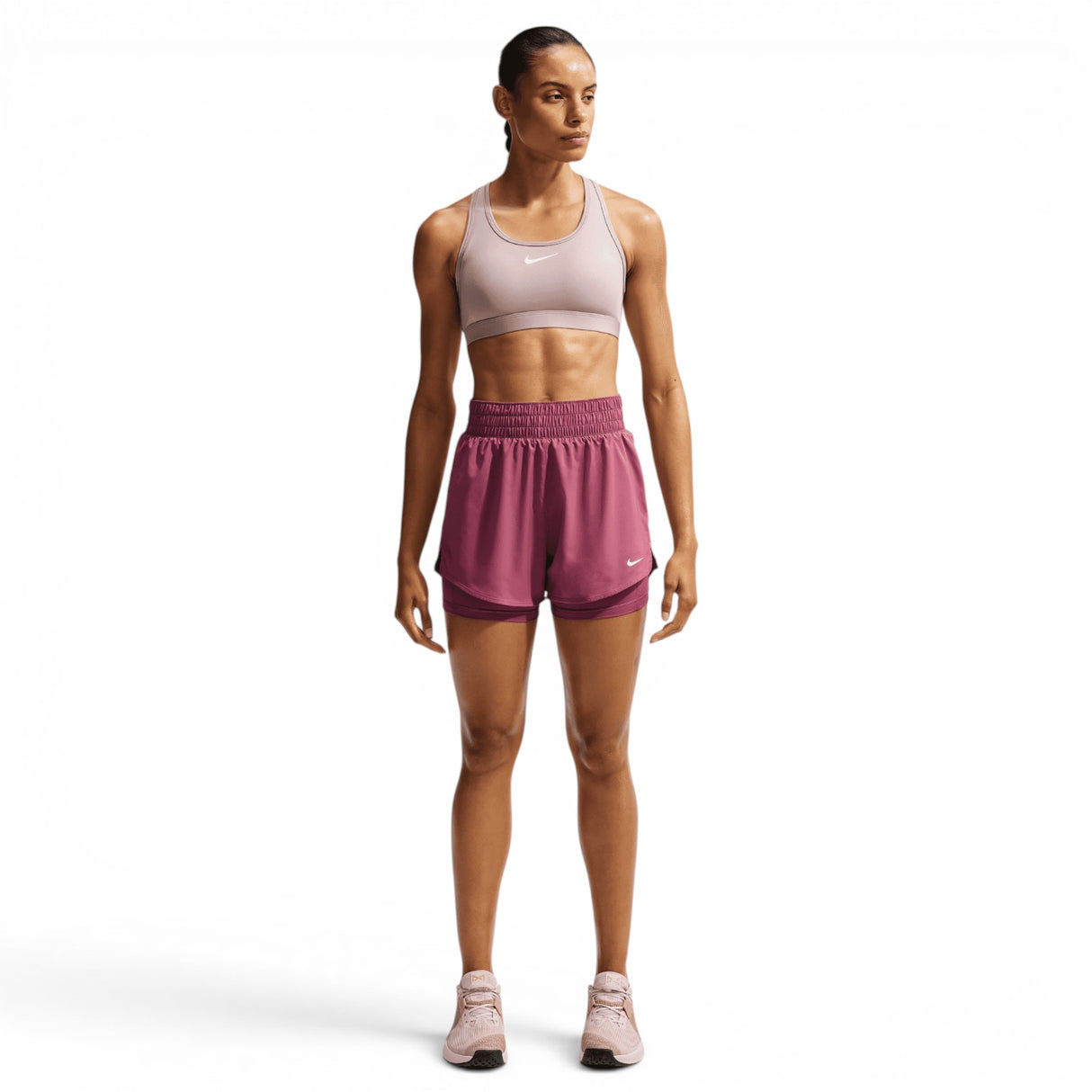 Nike W One DF HR 3in 2N1 Shorts Pink