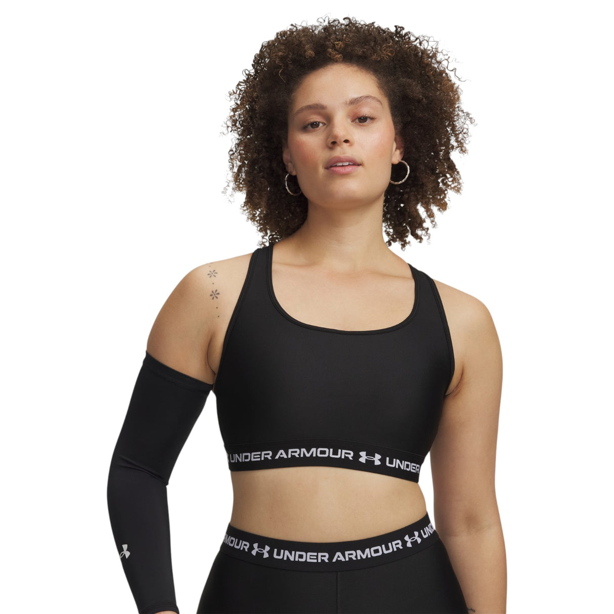 UA Wms Crossback Mid Bra Black