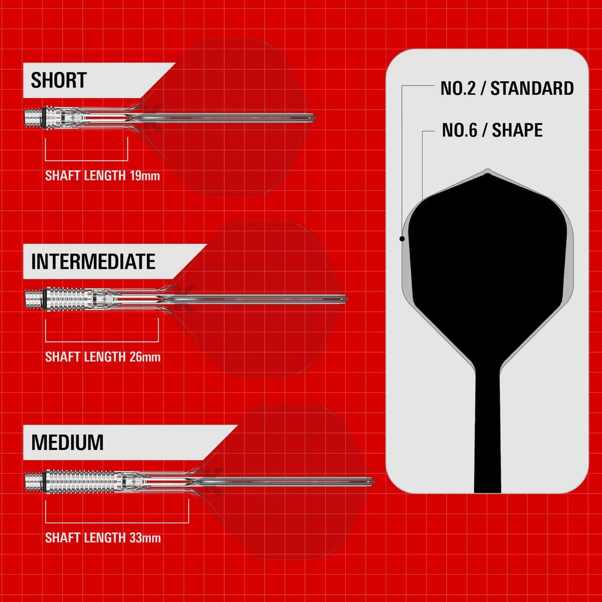 Target KShift NO.2 Intermediate Dart Flight and Shaft System
