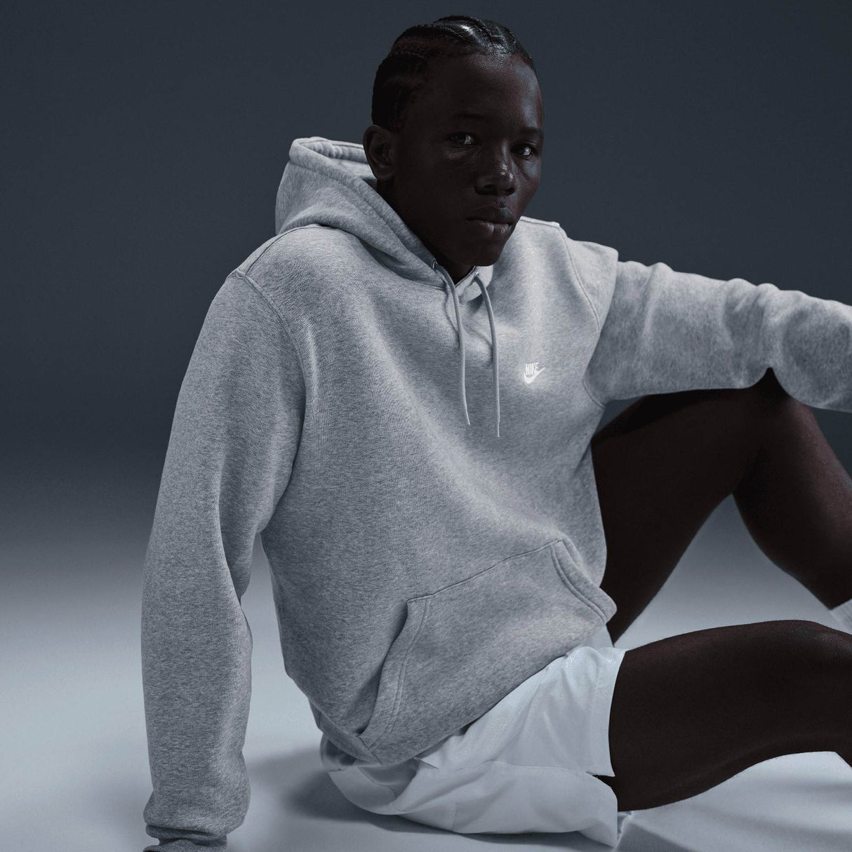 Nike Mens Club BB PO Hoodie Grey