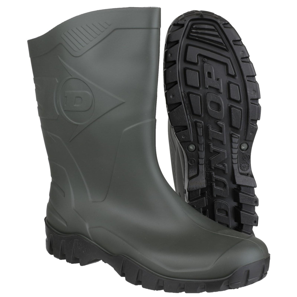 Dunlop Mens Dee Calf Length Wellington Dark Green