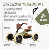 BERG Buzzy Retro 2-in-1 Green Go-Kart & Trailer
