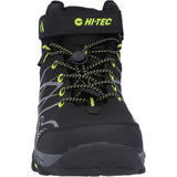 Hi-Tec Junior Boys Blackout Mid Boots Black/Lime