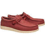 HEYDUDE Mens Wally Canvas Shoe Burnt Red/Boulder Tan