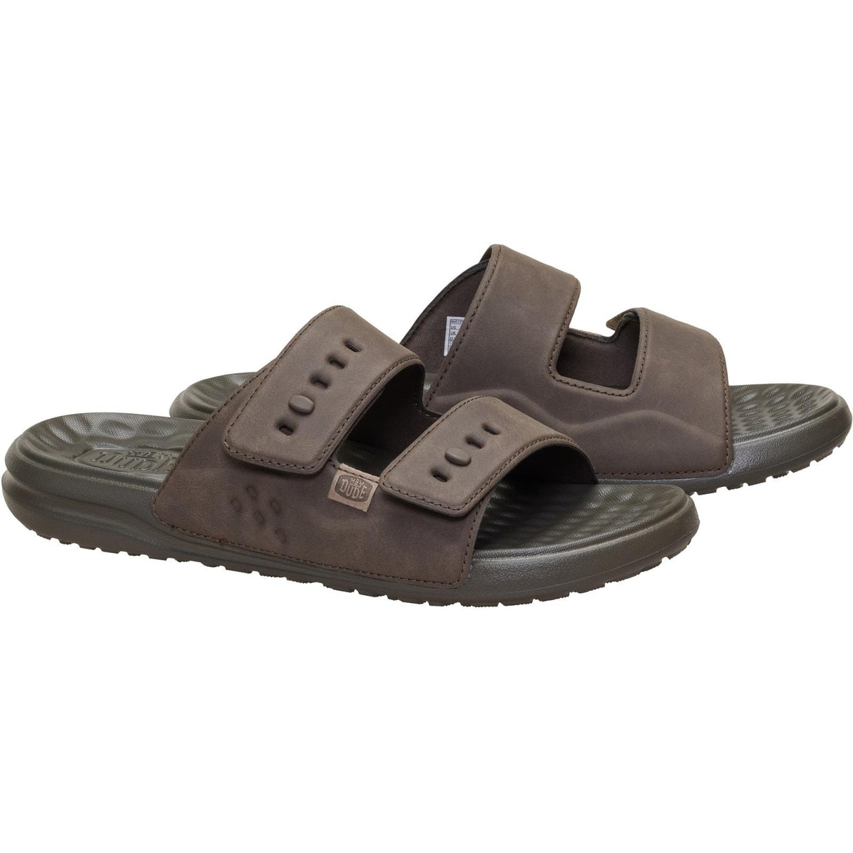 HEYDUDE Mens Wave 2 Strap Slide Major Brown