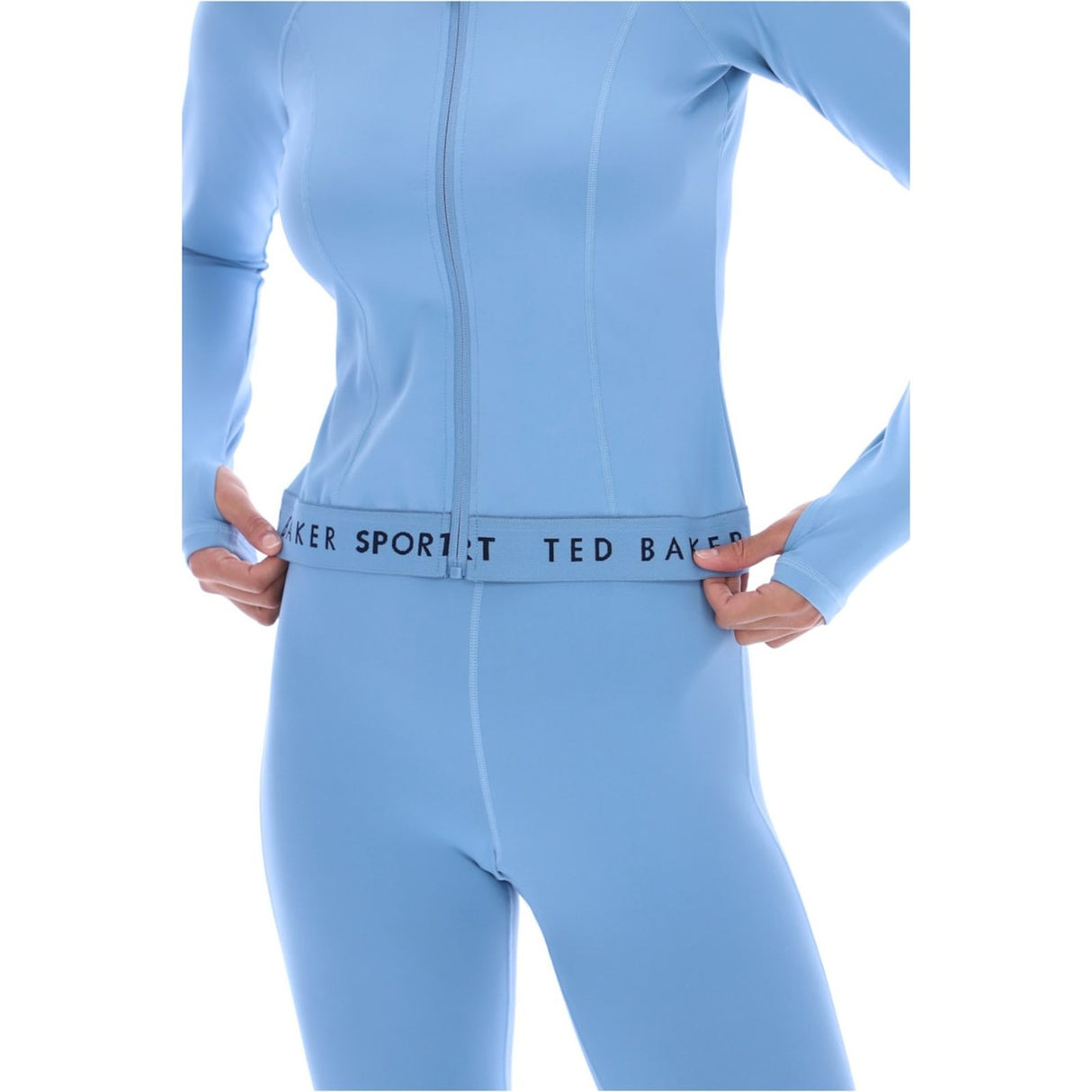Ted Baker Sport Womens MARIE Essentials Cropped Zip Up Jacket Light Blue