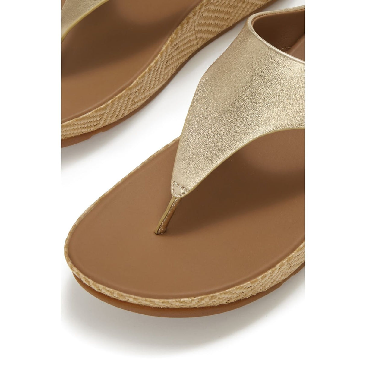 Fitflop Womens Lulu Lux Graphic-Weave Toe-Post Platino