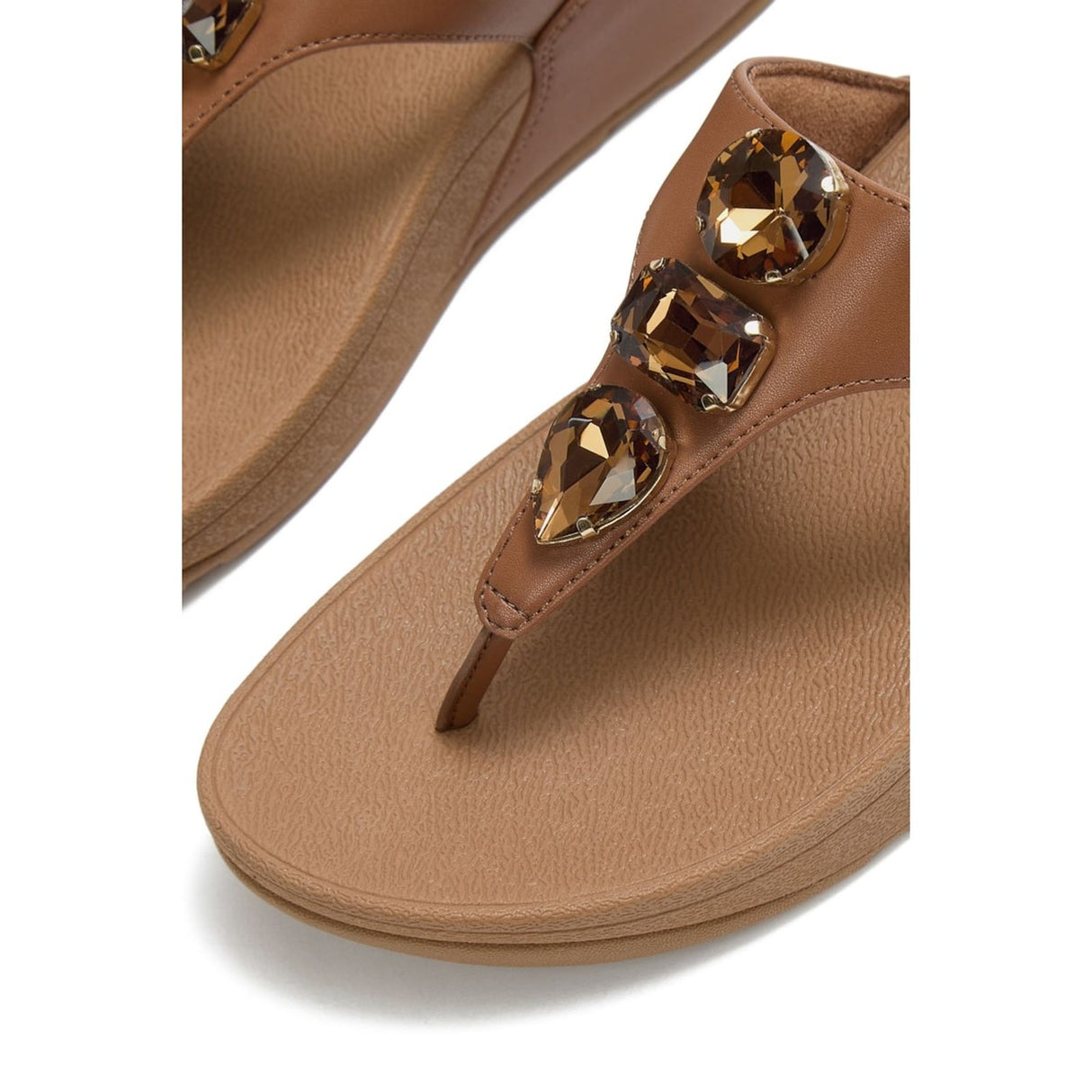 Fitflop Womens Lulu Ultra-Jewel Toe-Post Sandals Deep Tan