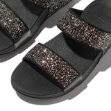 Fitflop Womens Lulu 2 Bar Glitter Sandal Black/Multi