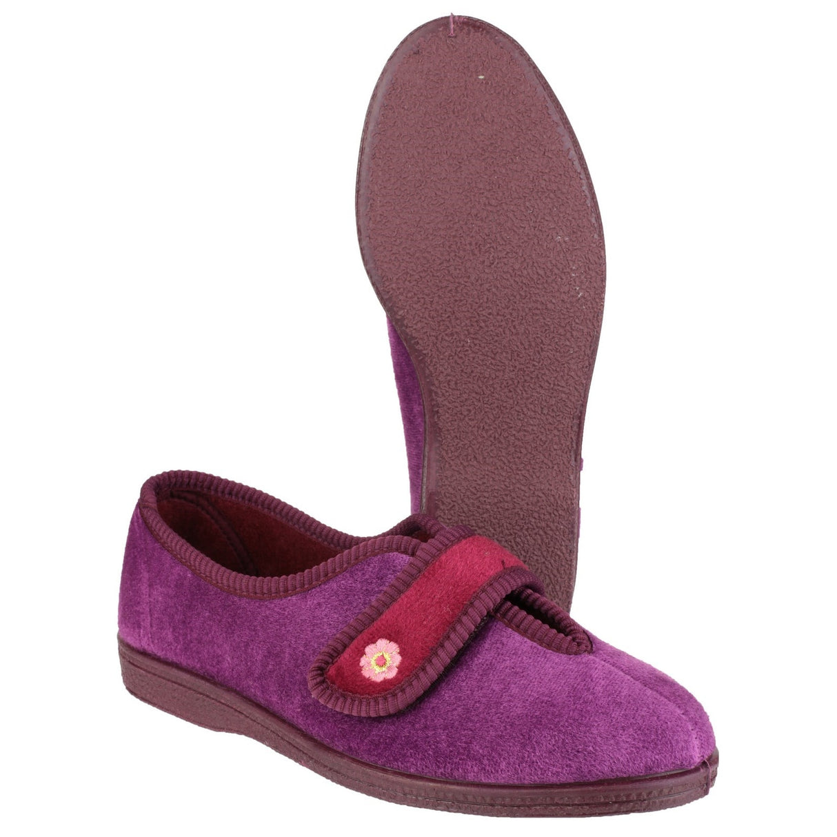 Mirak Womens Andrea Touch Fastening Slipper Wine