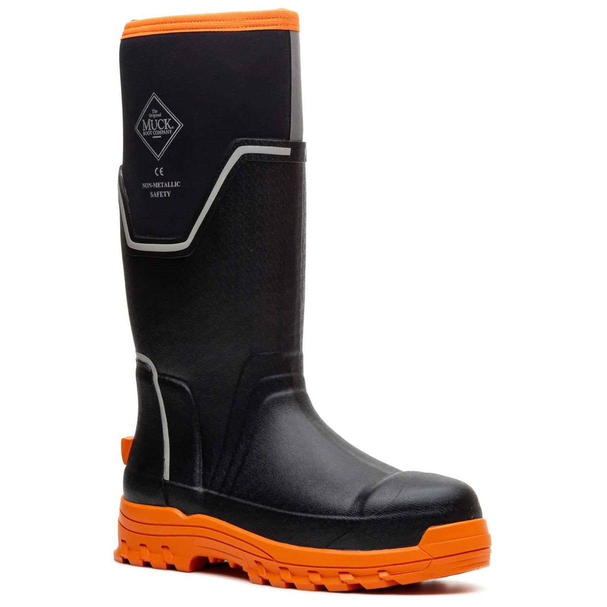 Muck Boots Mens Grit S5 Safety Wellington Black/Orange