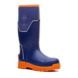 Muck Boots Mens Grit S5 Safety Wellington Blue/Orange
