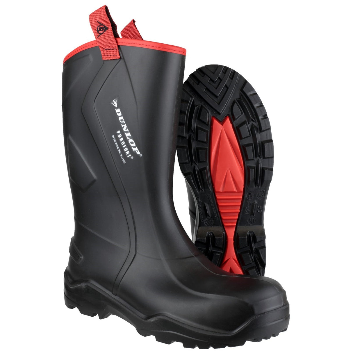 Dunlop Mens Purofort+ Rugged Full Safety Wellingtons Black