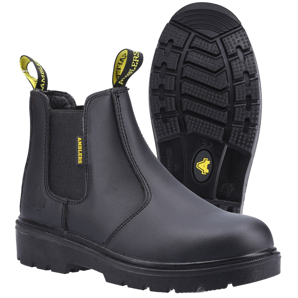 Amblers Safety Unisex FS116 Hardwearing Pull on Safety Dealer Boot Black