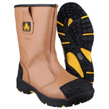 Amblers Safety Mens FS143 Waterproof pull on Safety Rigger Boot Tan