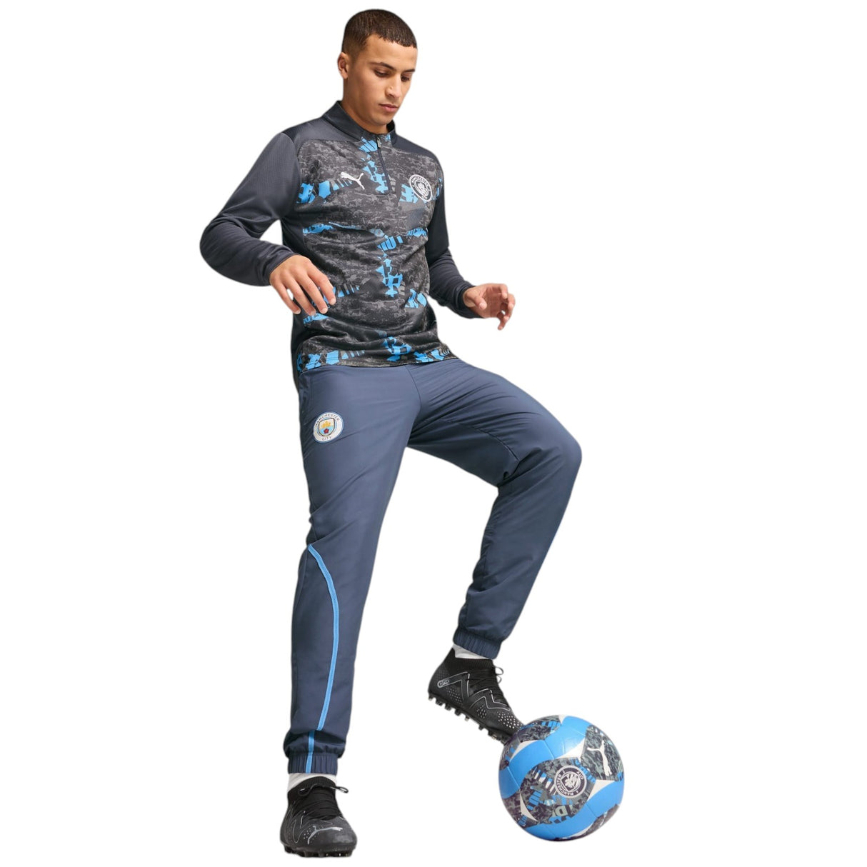 Puma Man City Football 2024/25 Pre-Match Mens Half-Zip Top