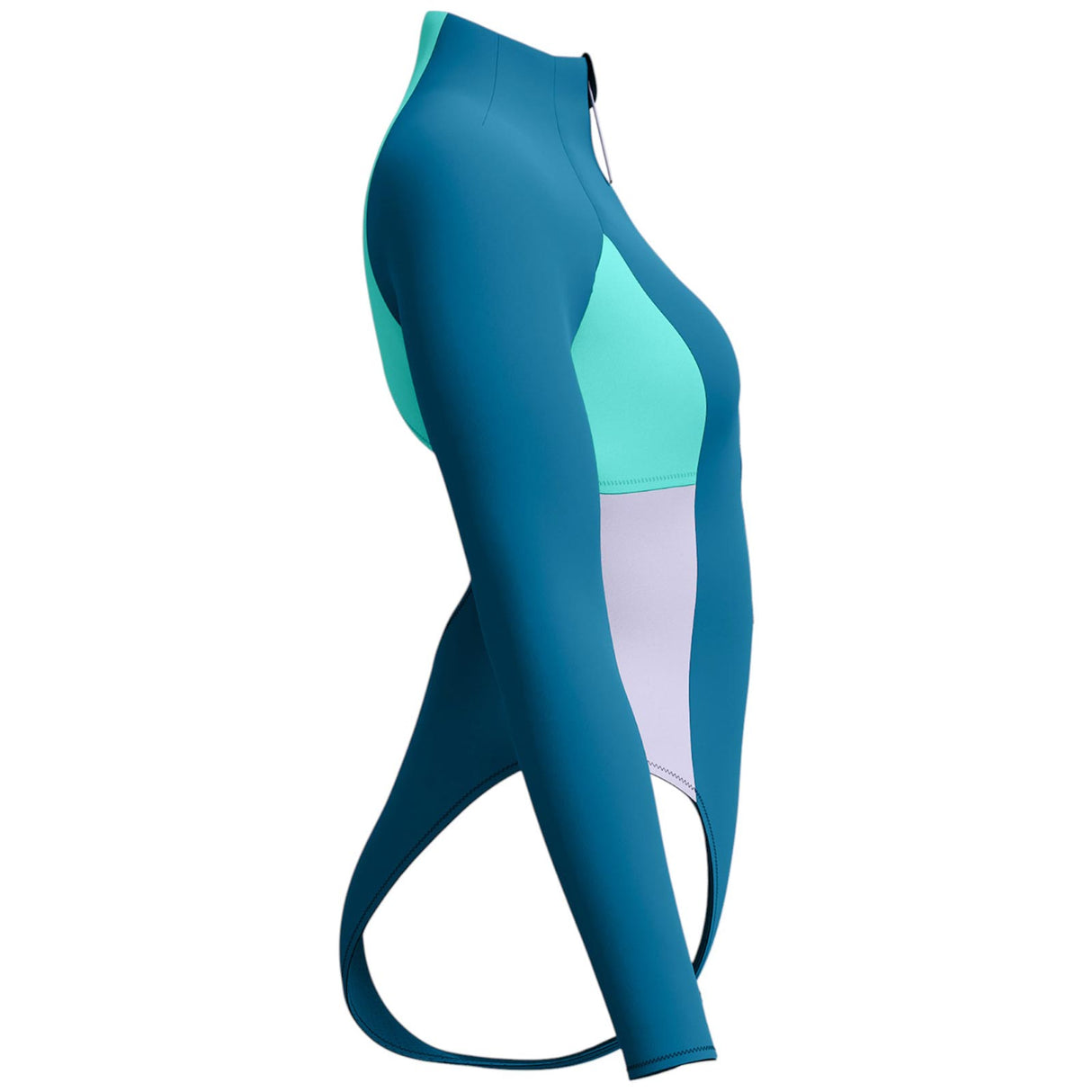 Speedo Womens Colourblock Long Sleeve Zip Swimsuit - Side View