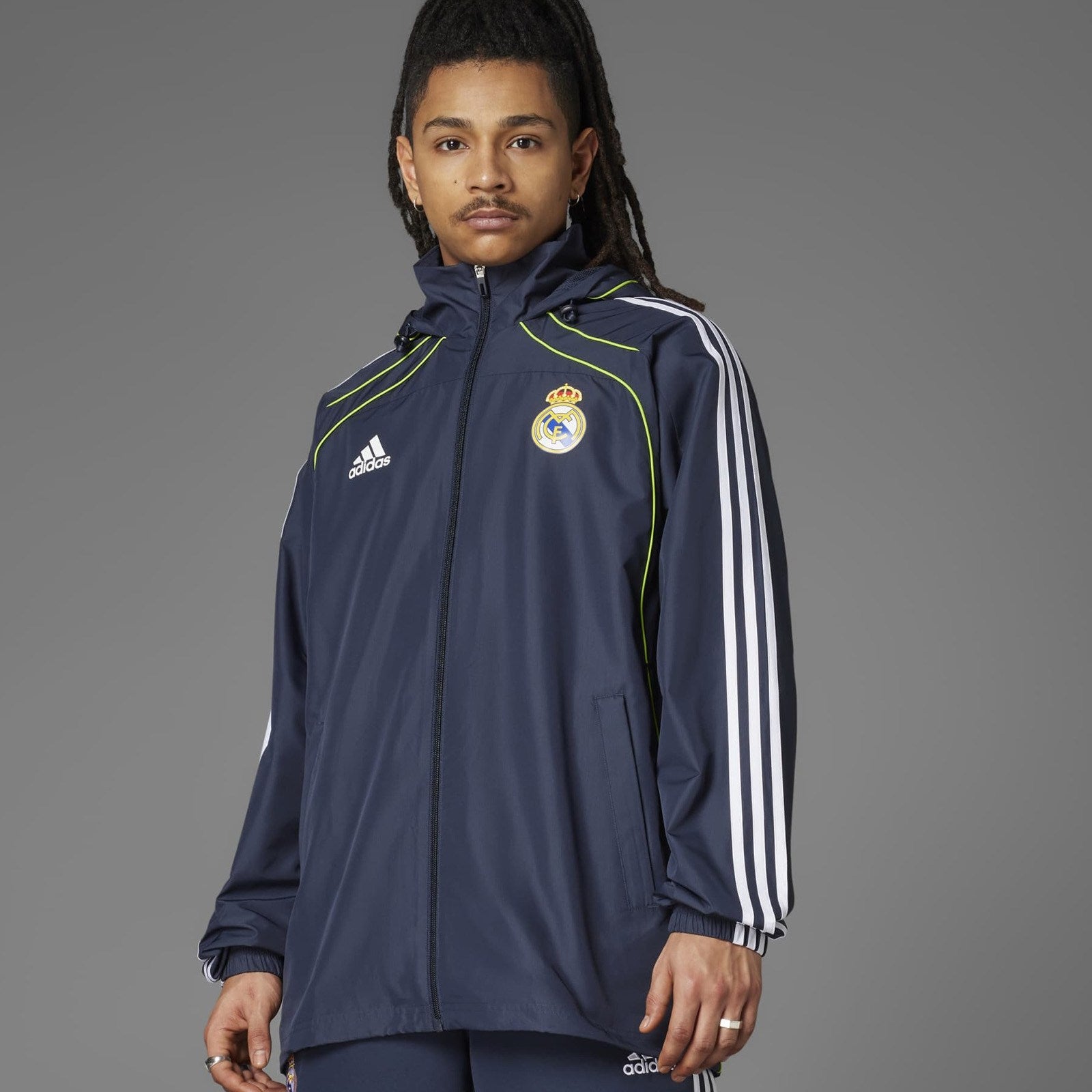 Real Madrid ジャケット Adidas adidas Real Madrid Adults Full-Zip Windbreaker Jacket