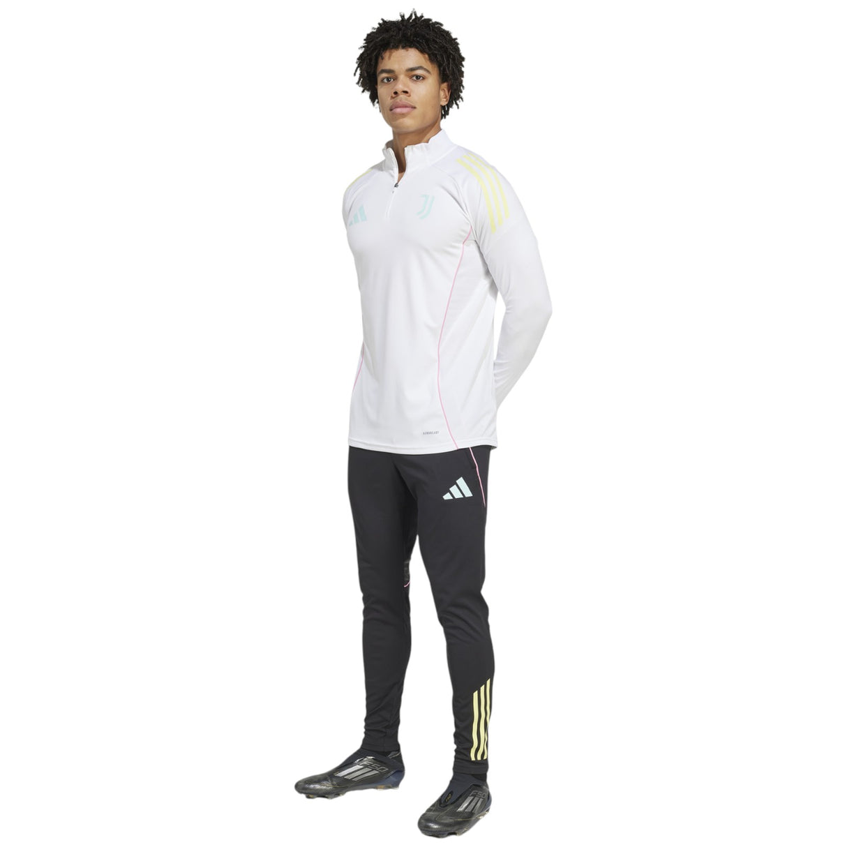adidas Juventus Football Adults 2025/26 Half-Zip Training Top Model Full-Length View