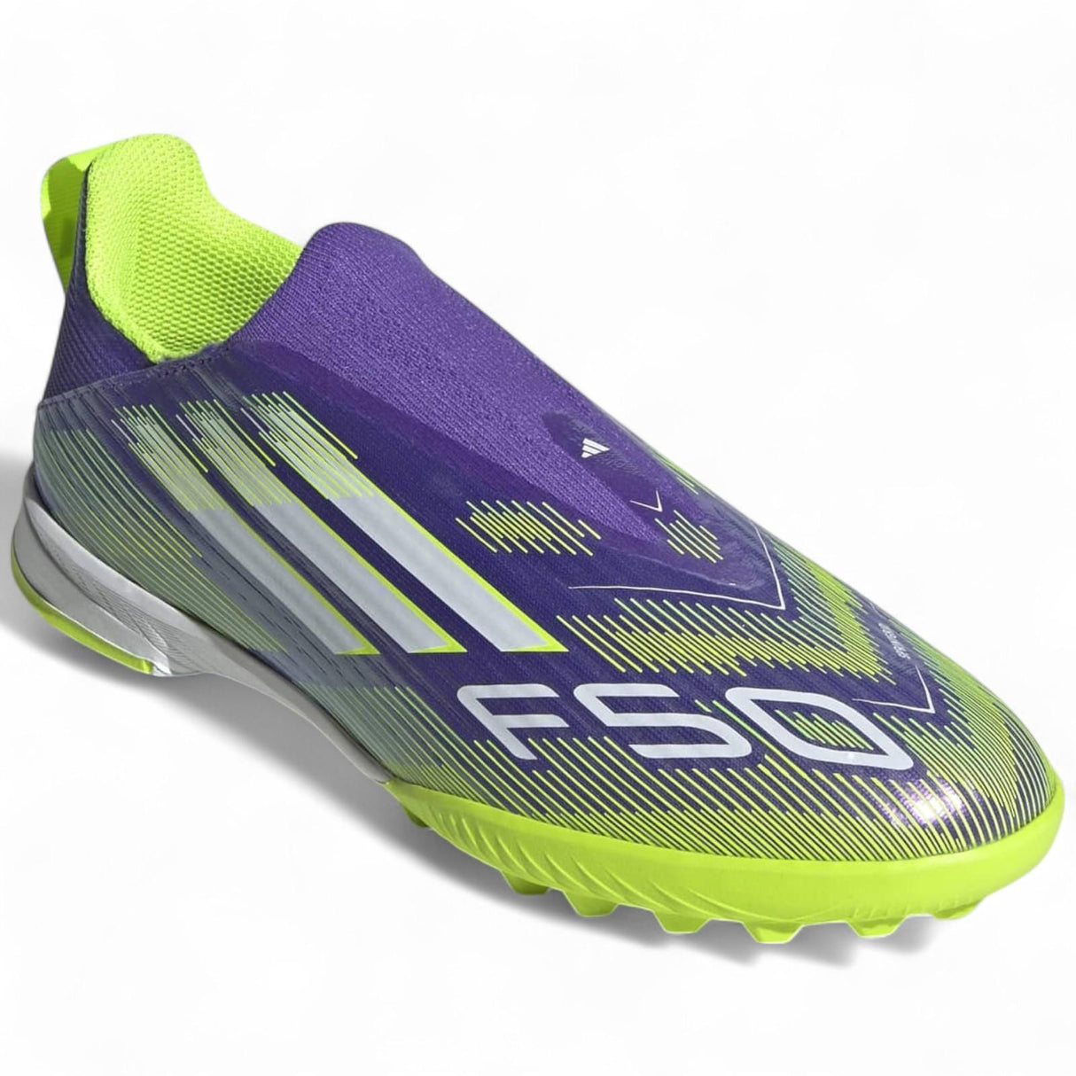 adidas F50 League Laceless Kids Firm Ground Football Boots Outer Full View Forward Facing