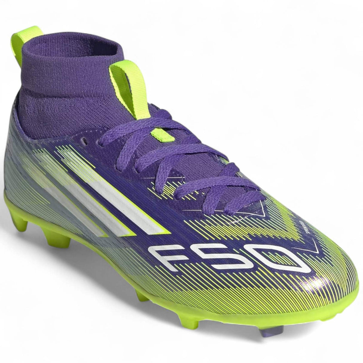 adidas F50 League Kids Firm Ground Mid-Cut Football Boots Outer Full View Forward Facing