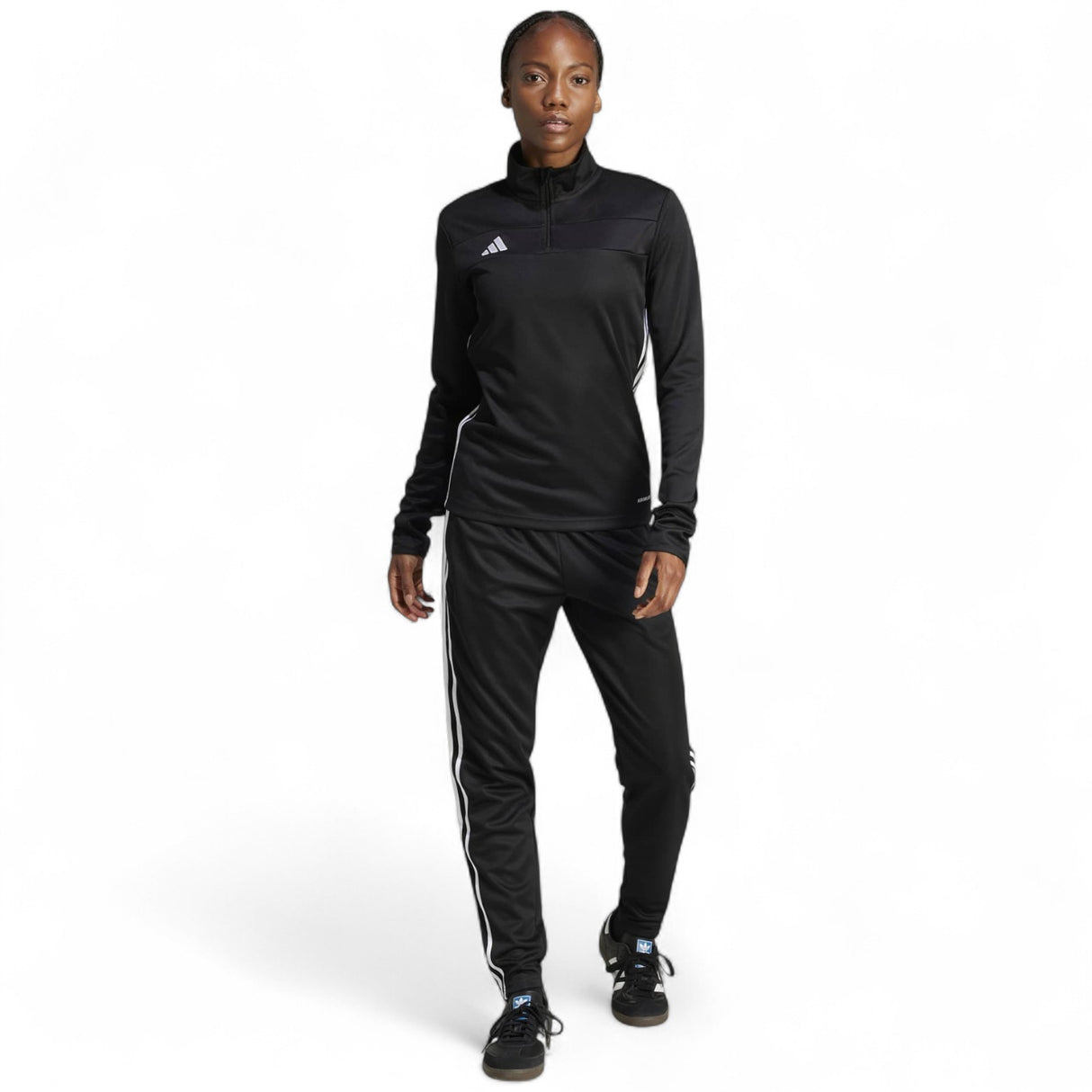 adidas Tiro Essentials Womens Half-Zip Football Training Top Model Full-Length View