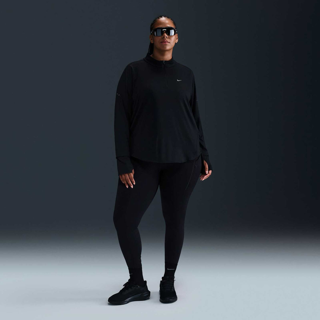 Nike Swift Womens Dri-FIT UV Half-Zip Running Top (Plus Size)