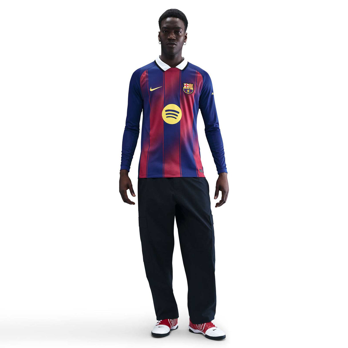 Nike FC Barcelona 2025/26 Stadium Home Mens Dri-FIT Soccer Replica Long-Sleeve Jersey