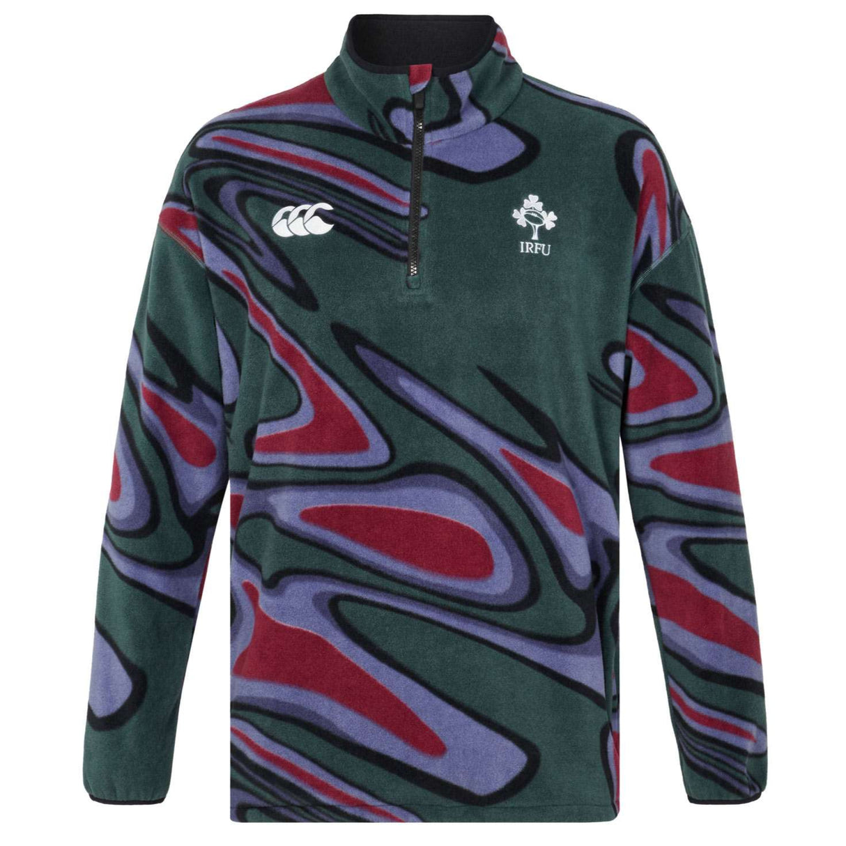 Canterbury Ireland IRFU Rugby Mens Half-Zip Retro Fleece