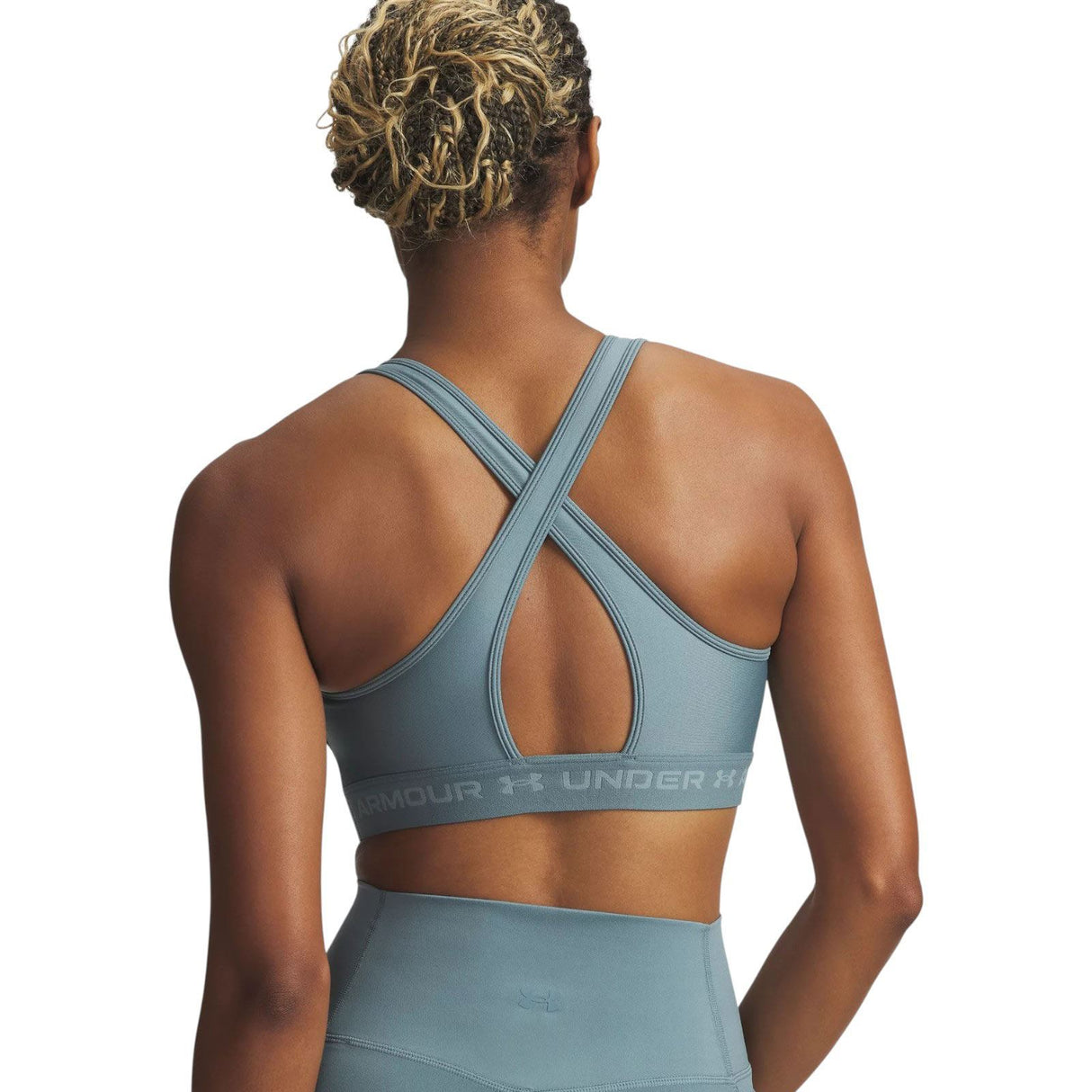 UA Wms Crossback Mid Bra Blue