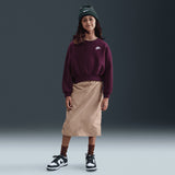 Nike Girls NSW CLUB FLC BXY CREW LBR Mrn