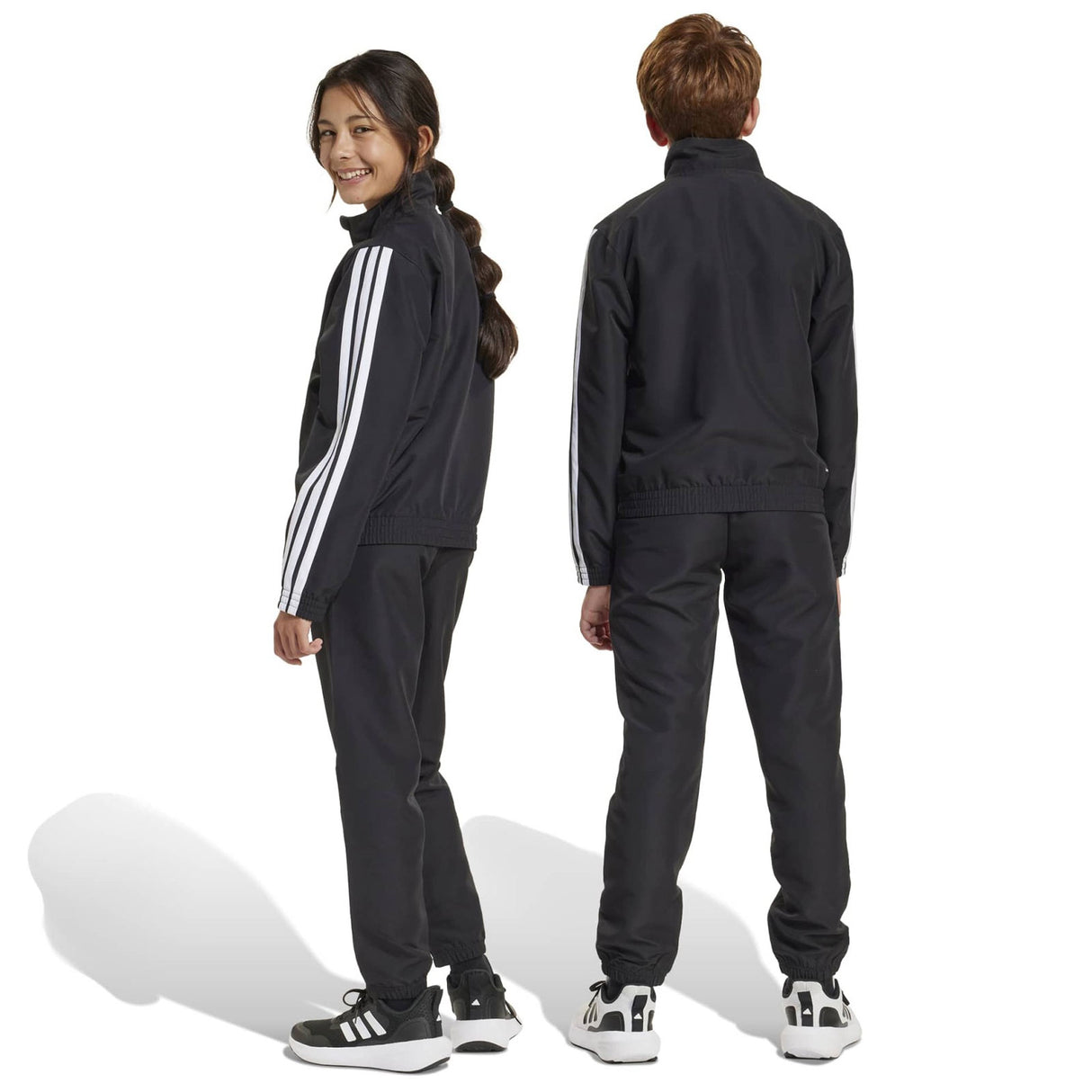 adidas Boys J 3S WV Track Suit  Blk/Wh